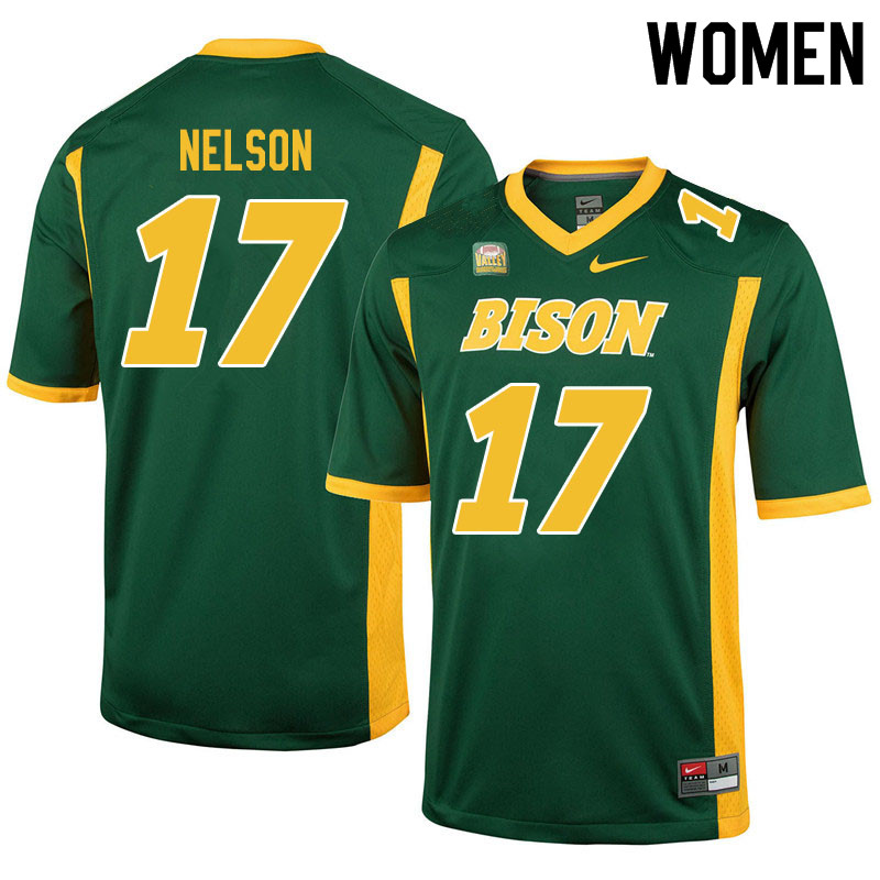 Women #17 RaJa Nelson North Dakota State Bison College Football Jerseys Sale-Green